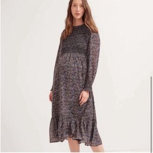 Hatch Maternity The Lana Dress - Size Medium Micro Floral Smocked